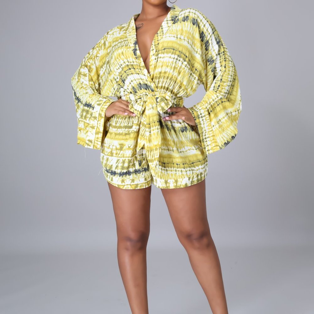 Yellow Multi-Print Summer Romper